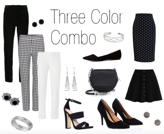 Three Color Combo: black and white 