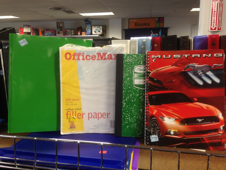 folders, paper, notebooks found at Goodwill 