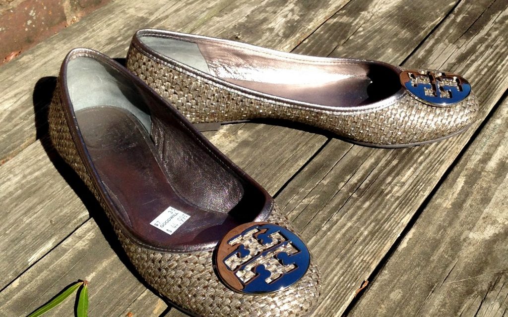 Glimmering Silver Tory Burch Reva Flats - Finding Your Good