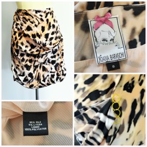 Collage of Animal Print and Gold Rings Designer Yoana Baraschi Skirt