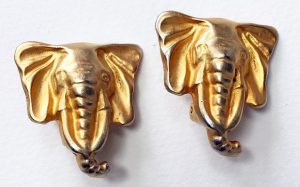 Gold Elephant head earrings