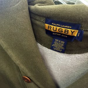 The tag of a Ralph Lauren Rugby shirt