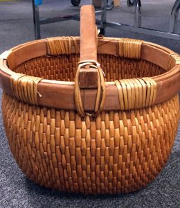 A picture of a wicker basket found at the Alexandria Goodwill of Greater Washington retail store