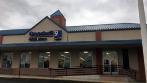 A picture of the storefront of the Goodwill Retail Store and Donation Center on Kings Highway in Alexandria Virginia