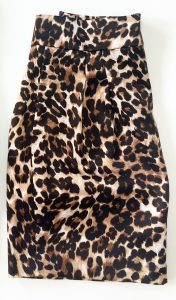 A leopard print skirt folded in half