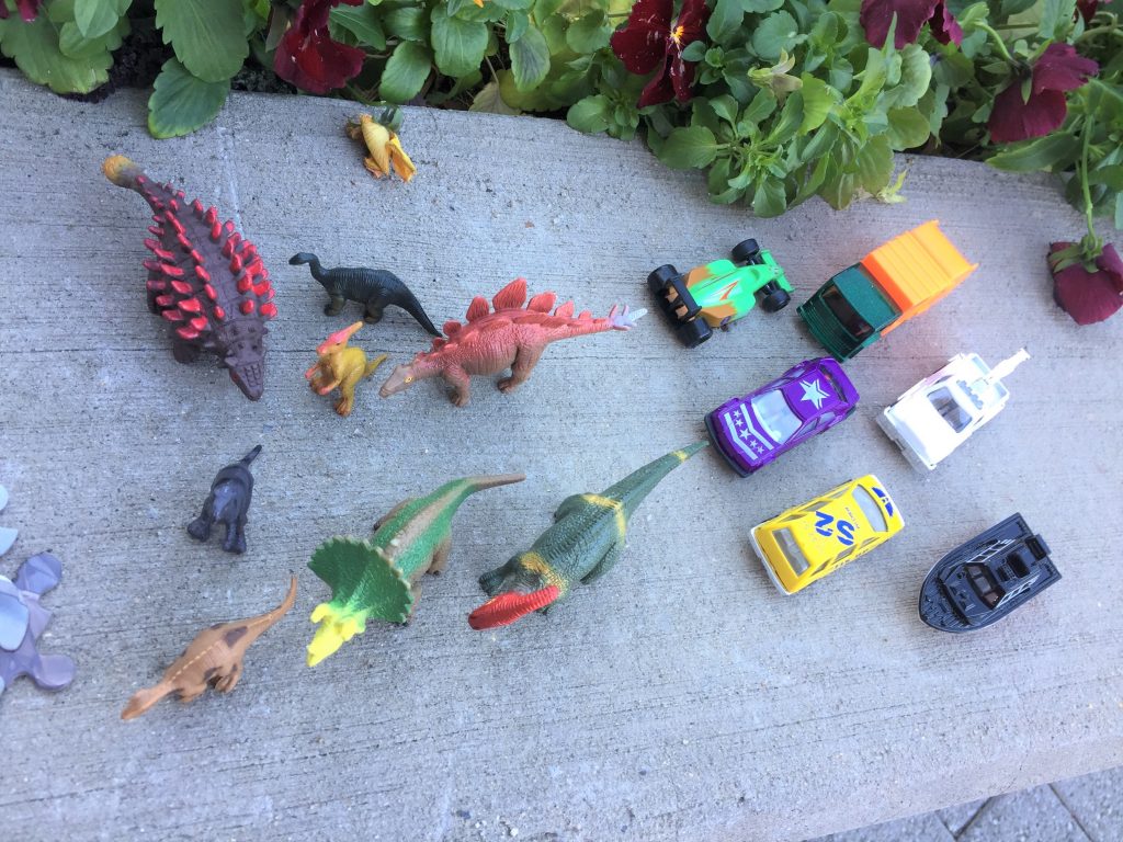 car and dinosaurs mirror embellishments 