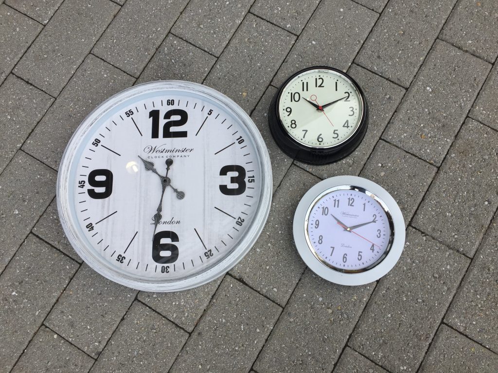 clocks from Goodwill 