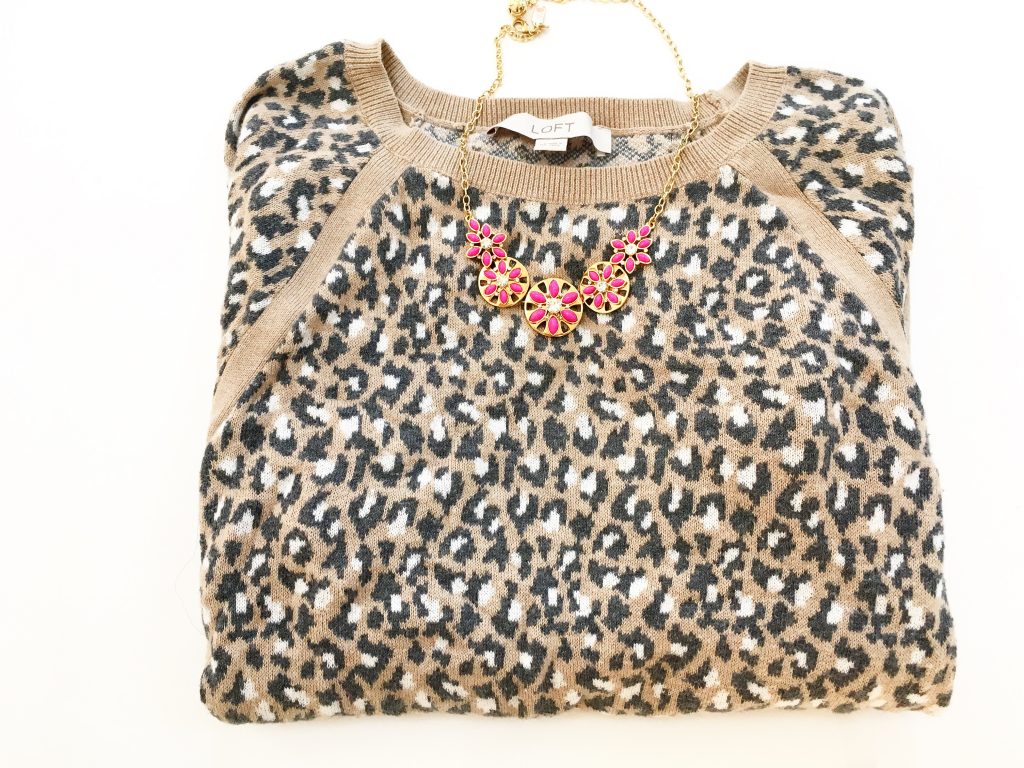 Ann Taylor Loft Leopard Print Sweater