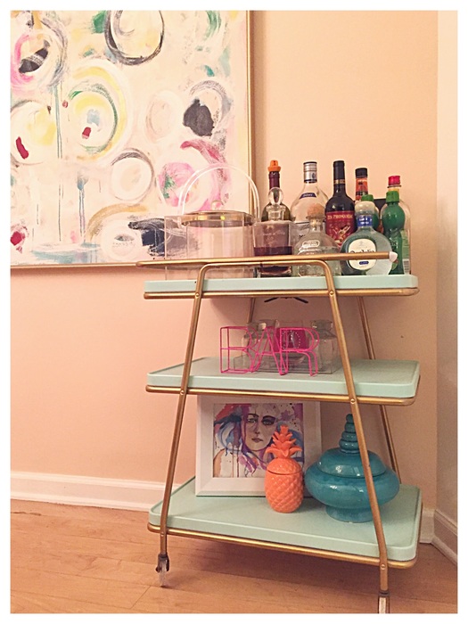 acrylic bar cart