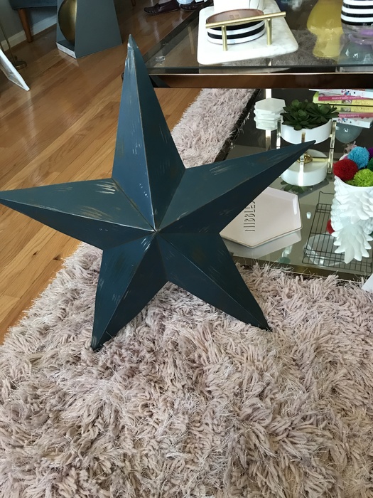 blue tin star found at Goodwill