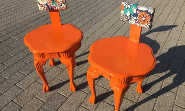 Funky Chairs Transformed from Forgotten End Tables