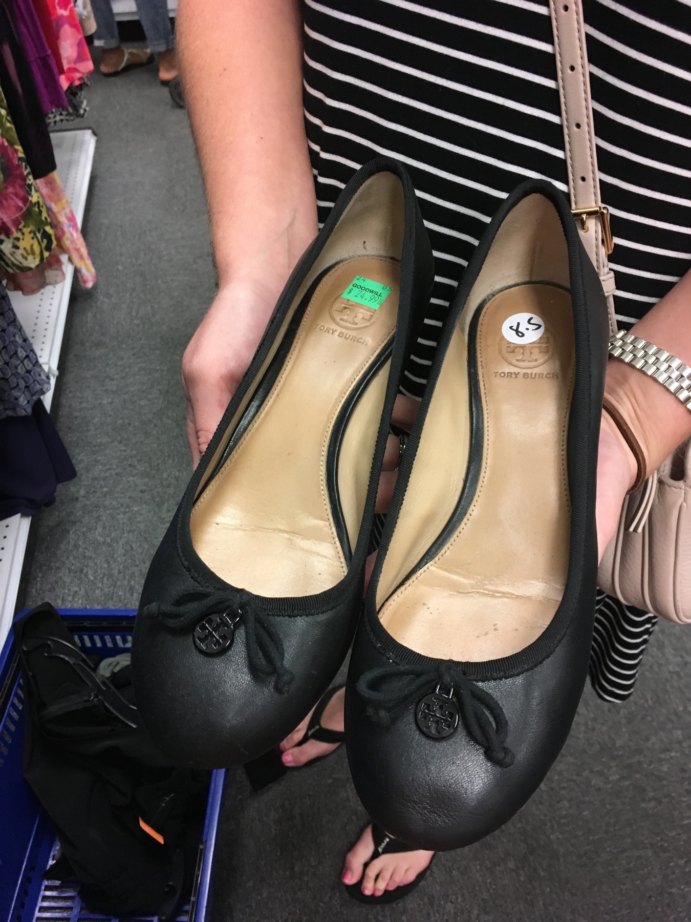 black Tory Burch flats found at Kings Highway Goodwill