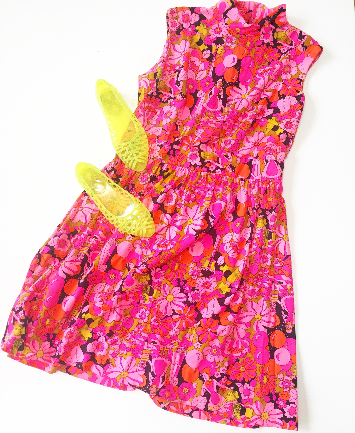 vintage dress in a psychedelic print