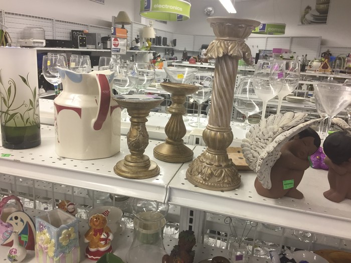 Candle holders found at Goodwill store