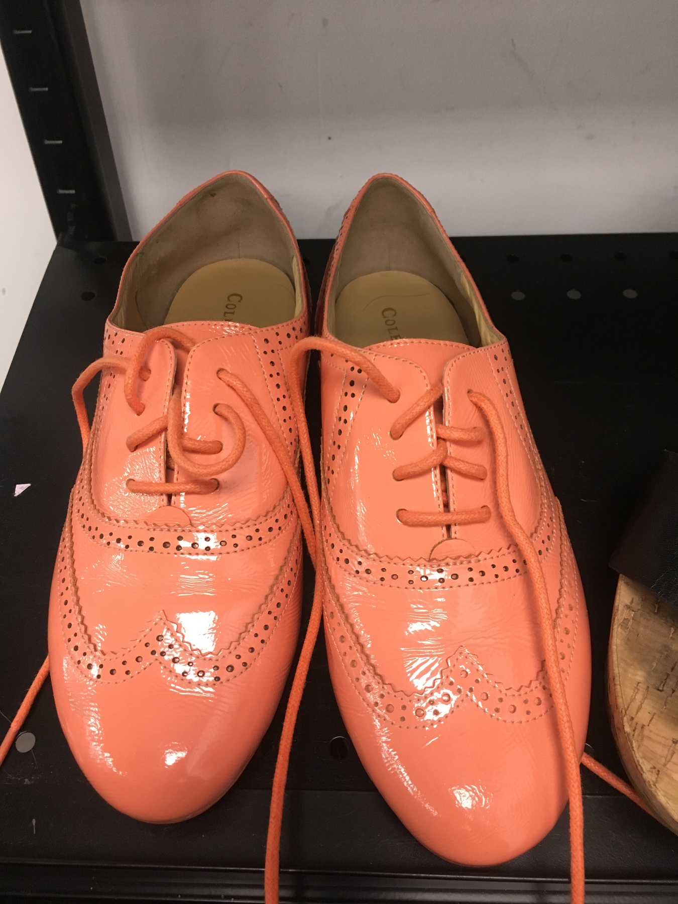 Coral colored Cole Hann oxfords found at Goodwill NYC