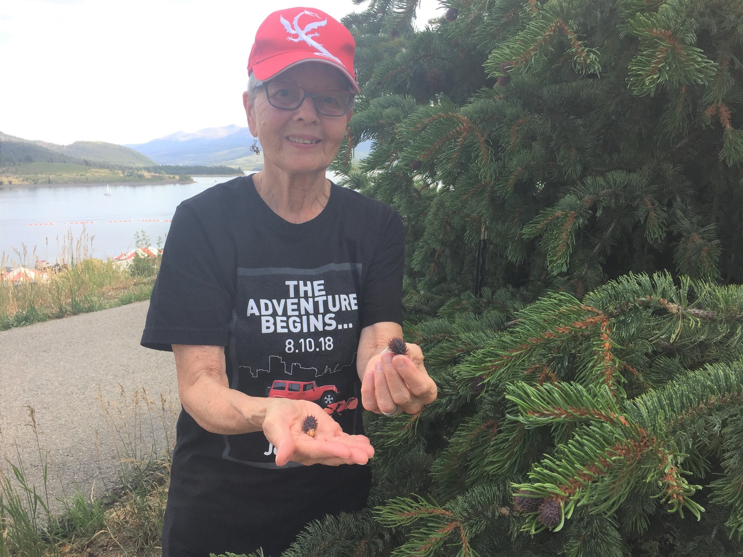 Tim's Mom searches for items to decorate her frame