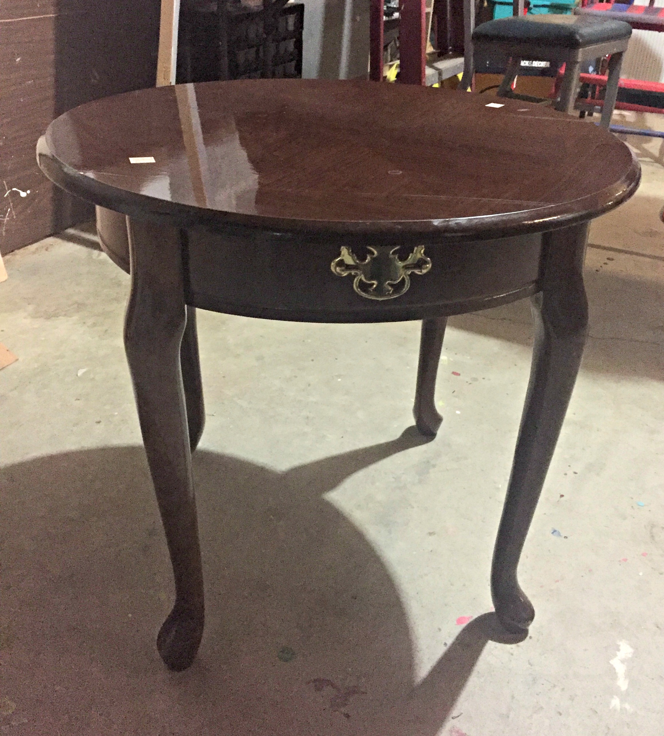 Courtney's little round table from Goodwill