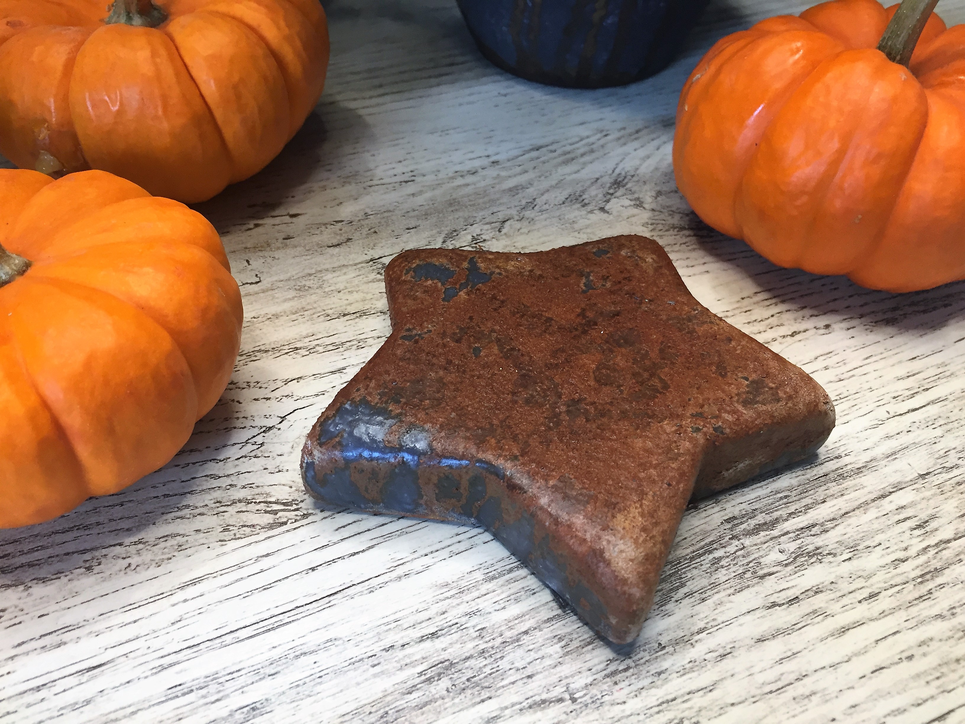 Close up of DIY rusty star