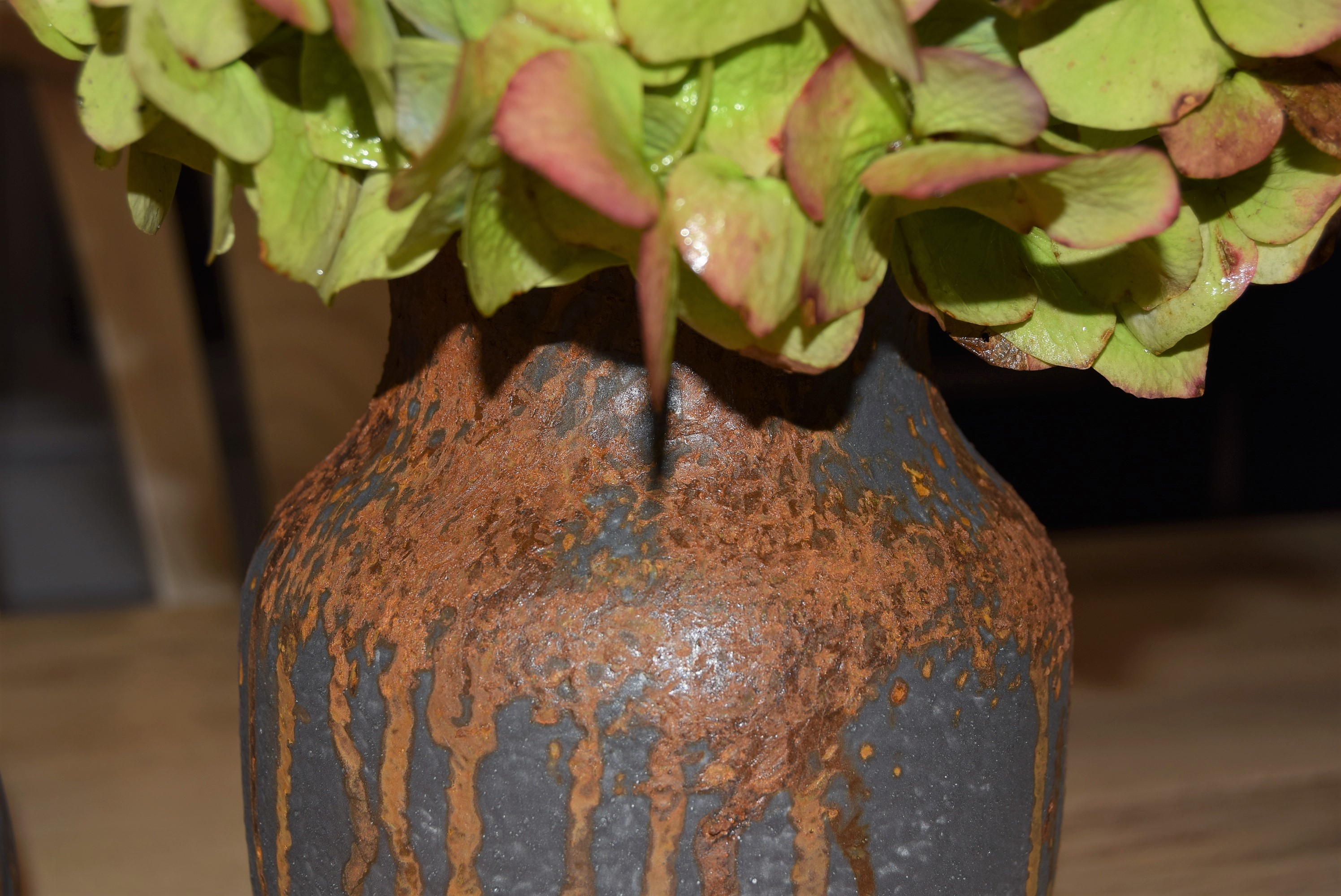 Close up of rusty vase