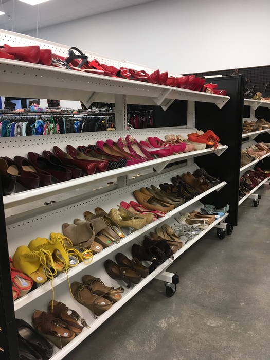 ladies shoe section at Liberia Avenue Goodwill