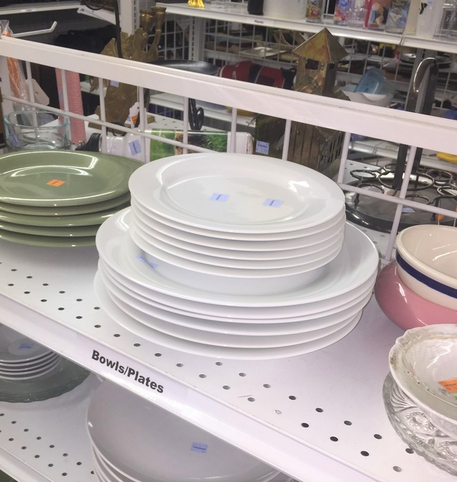 a set of plates found at Goodwill retail store