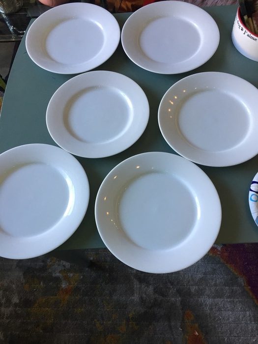 cleaned and prepped plates sourced from Goodwill