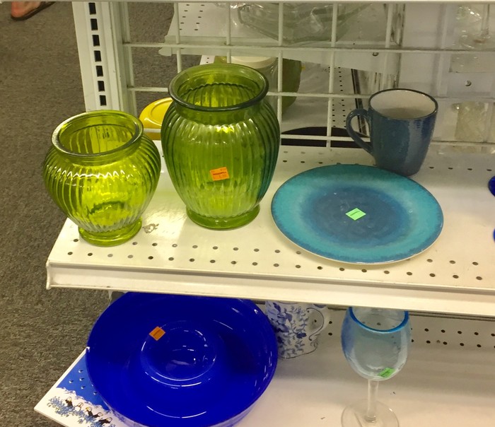 Glass vases found at Goodwill