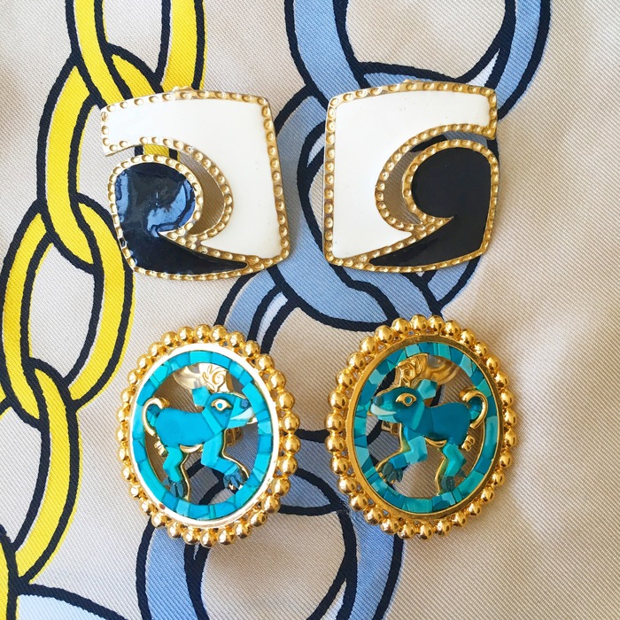 Carolyn's vintage earrings from Goodwill