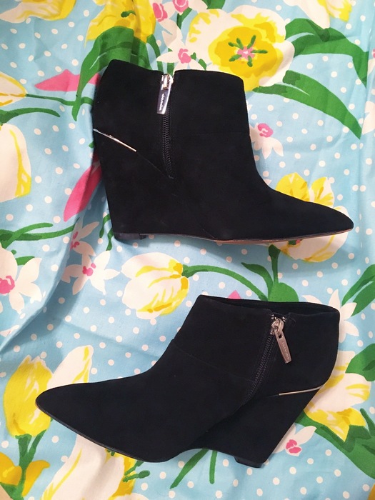 black wedge boots from Goodwilll