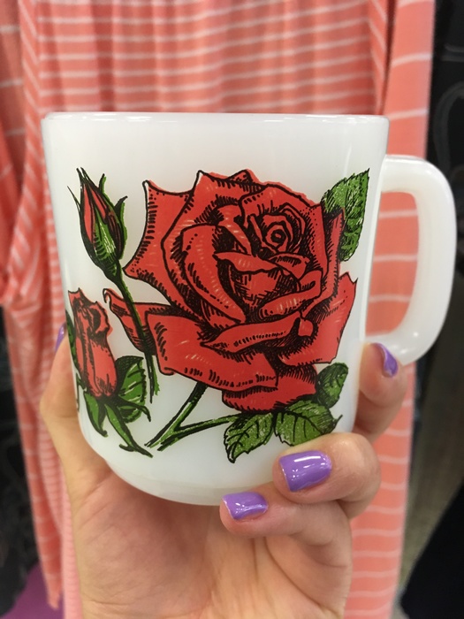 Rose mug found at Milford, DE Goodwill store