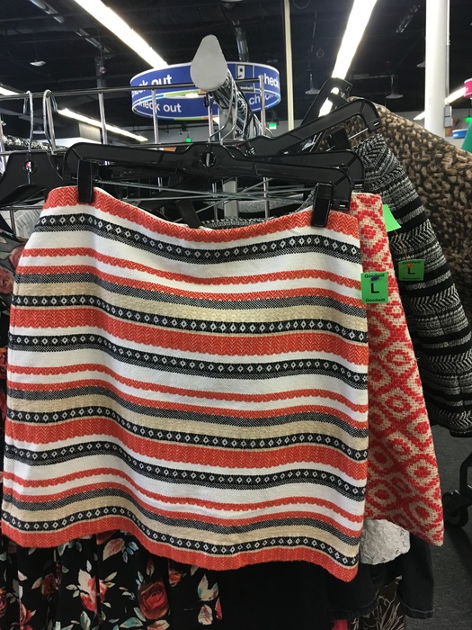 assorted skirts found at the Sully Station Goodwill retail store