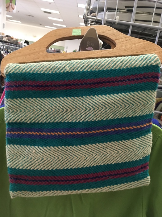 Woven textile bag found a Goodwill in Milford, DE