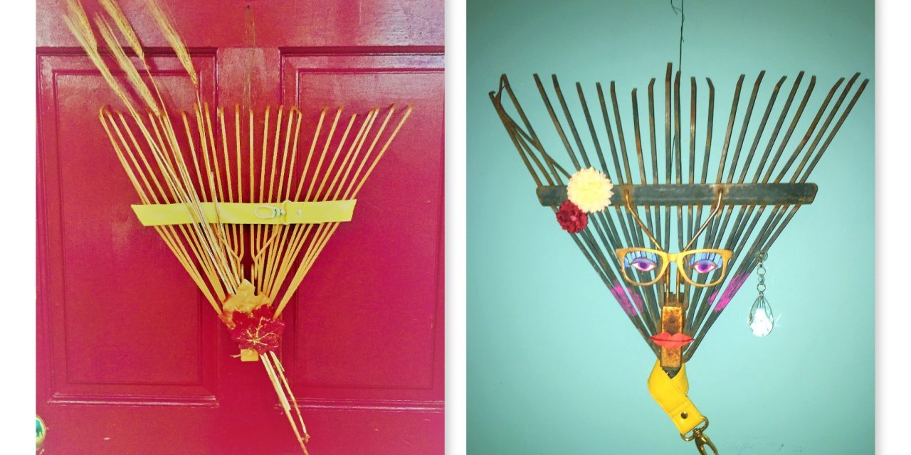 Upcycle a Rake into a Fall Wreath or Funky Wall Art