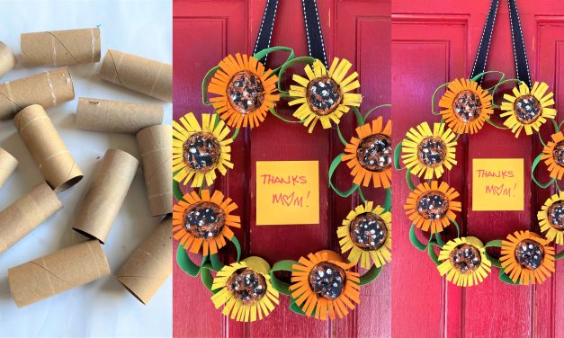 Mother’s Day DIY: Sunflower Wreath Using Empty Toilet Paper Rolls
