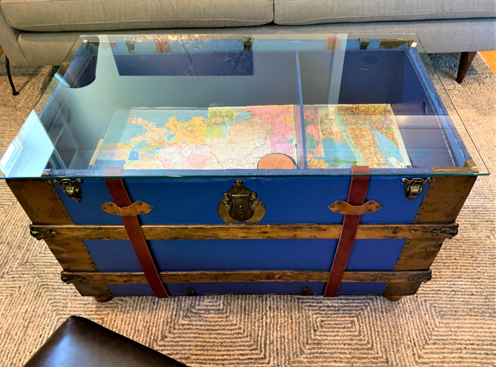 Steamer Trunk Coffee Table: Repurposing Old Stuff