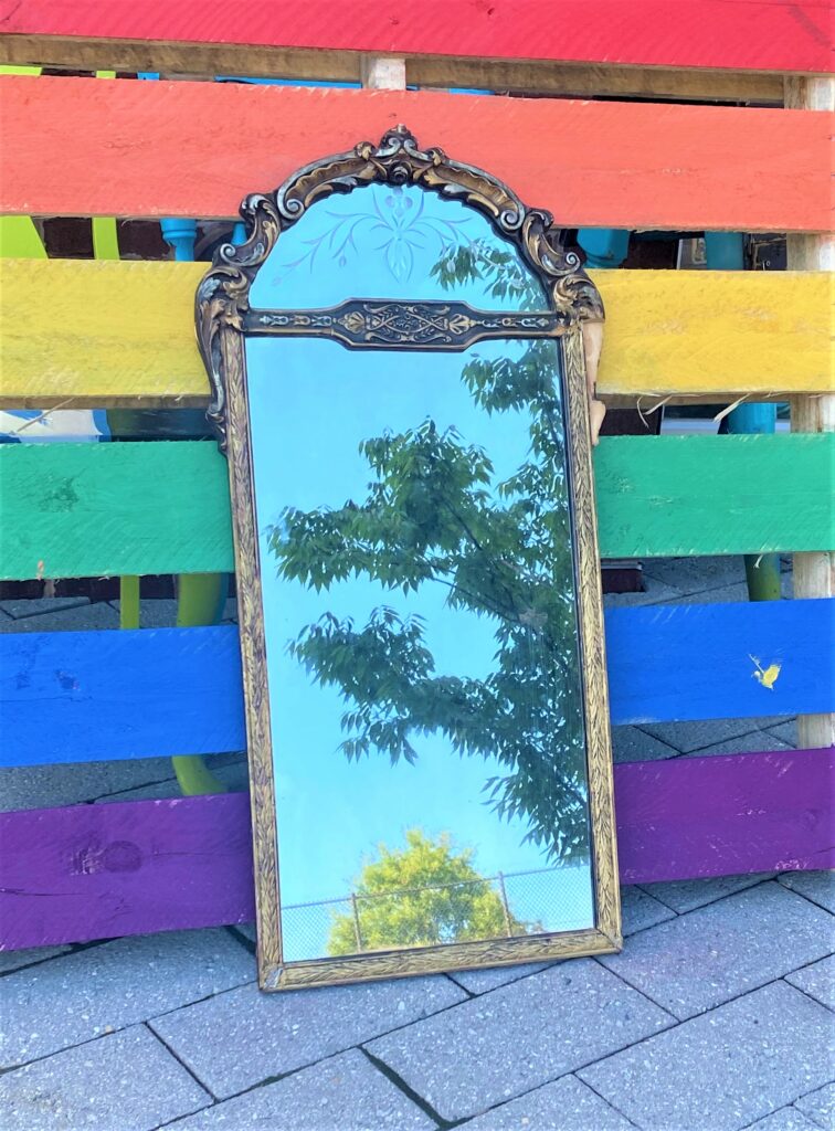 Spray Painted Rainbow Mirror Makeover