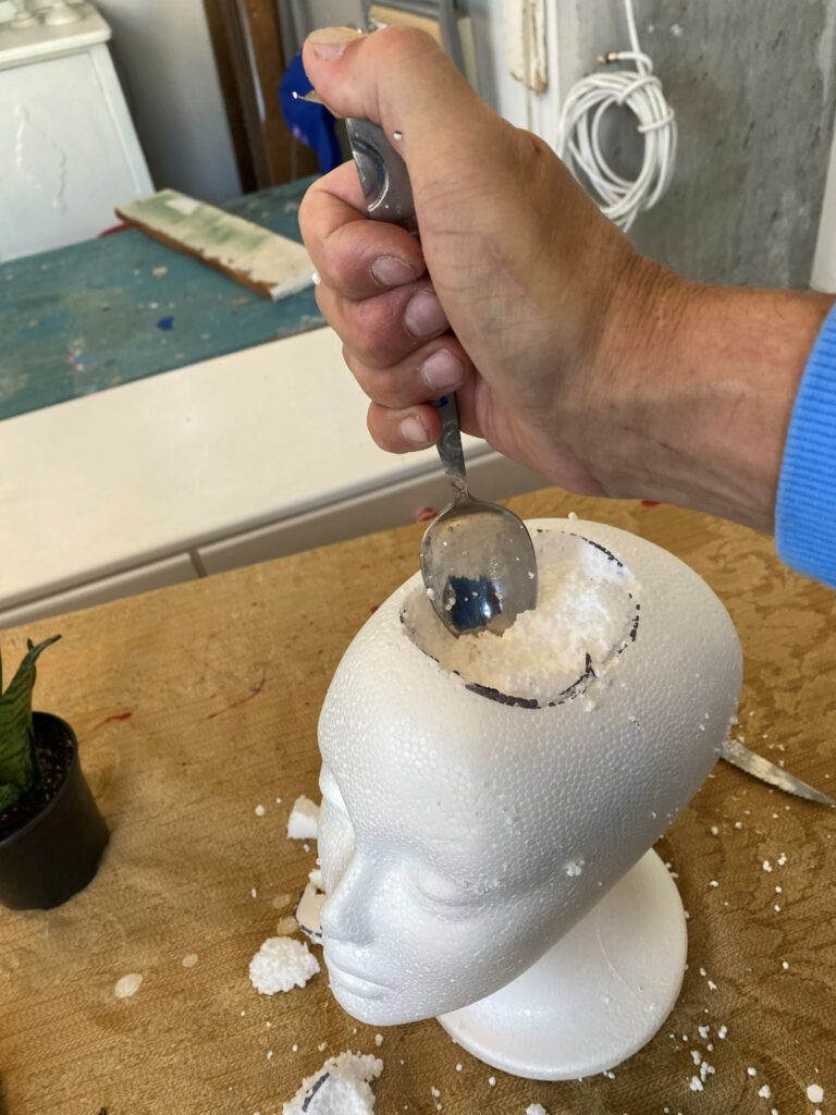 How to Make a Styrofoam Head Planter - Persia Lou