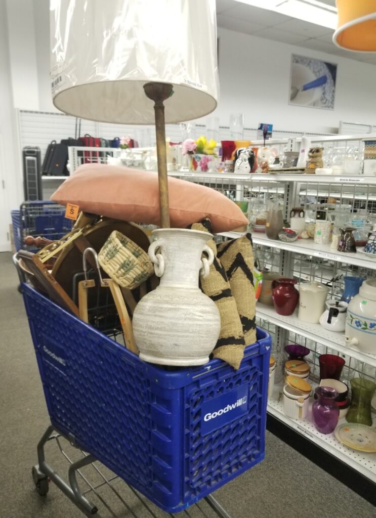 Budget Friendly Basket Wall With Goodwill Finds - A Heart Filled Home