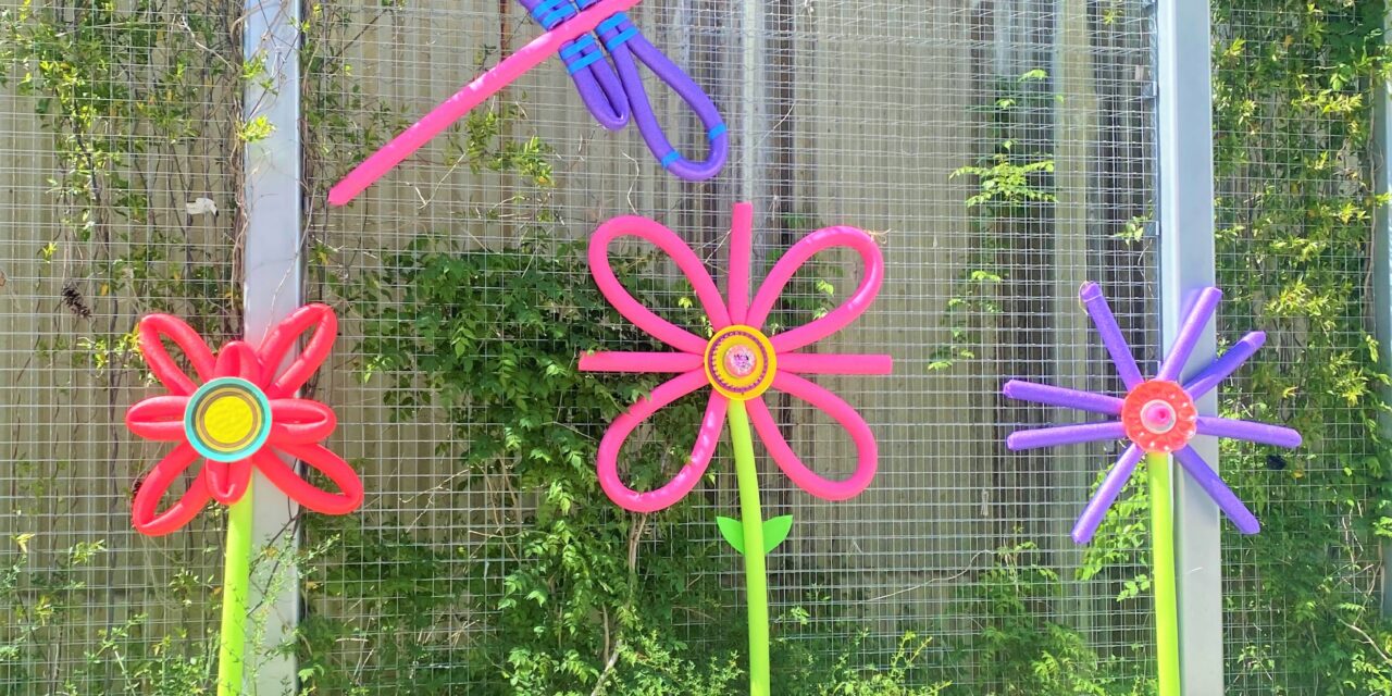 Noodle on This DIY:  Fun Flowers From Pool Accessories & Goodwill Finds