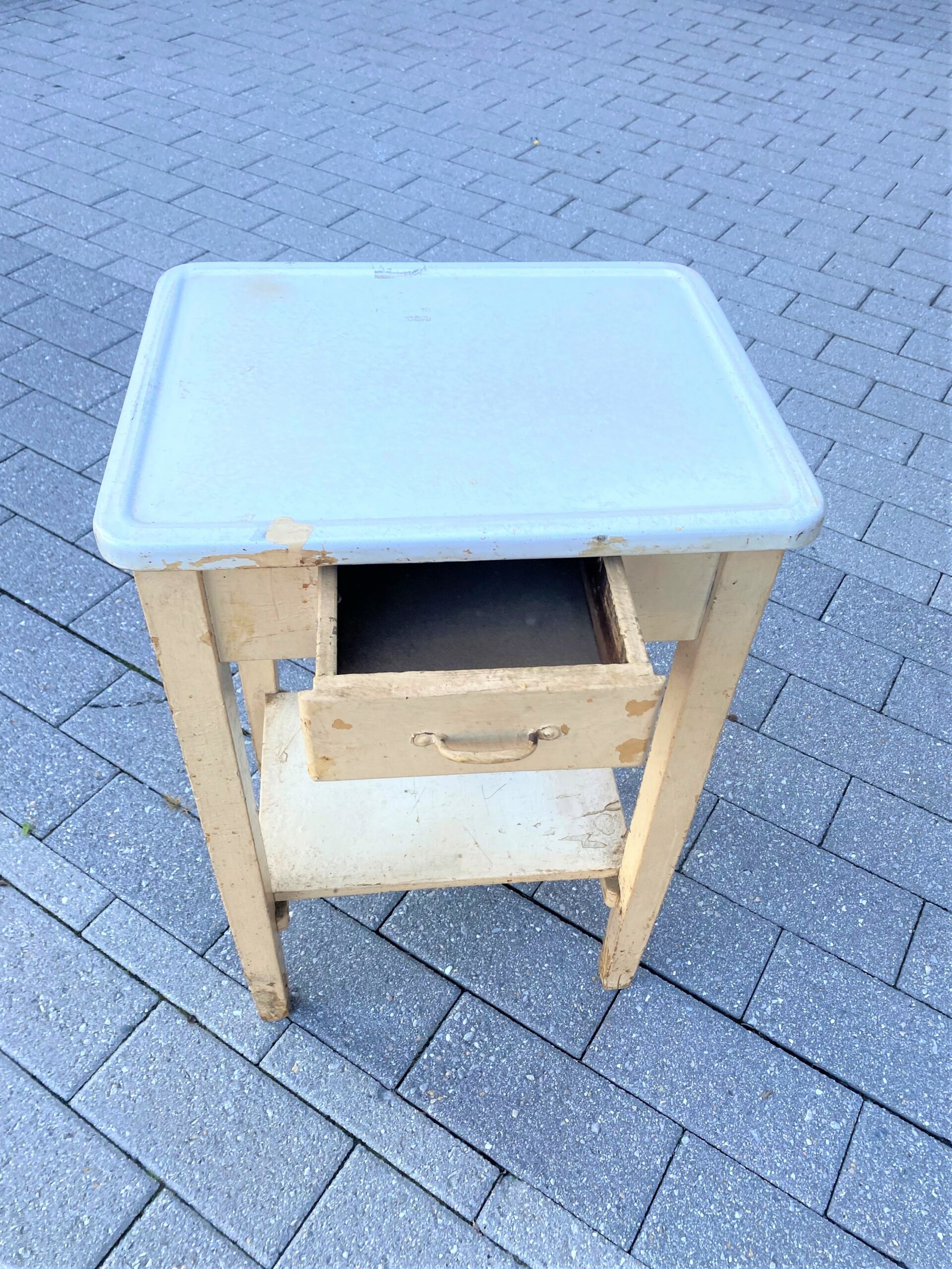 Upcycled Cutting Board Side Table