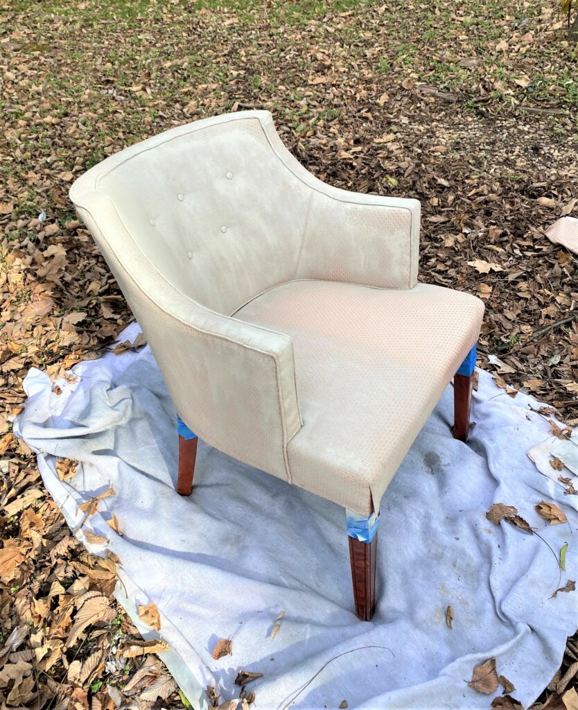 Crackled Painted Fabric Chair - A Total Happy Accident