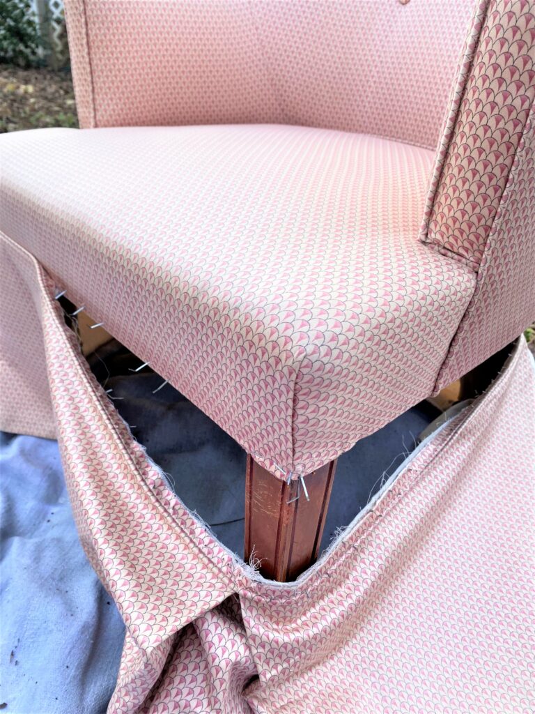 Crackled Painted Fabric Chair - A Total Happy Accident