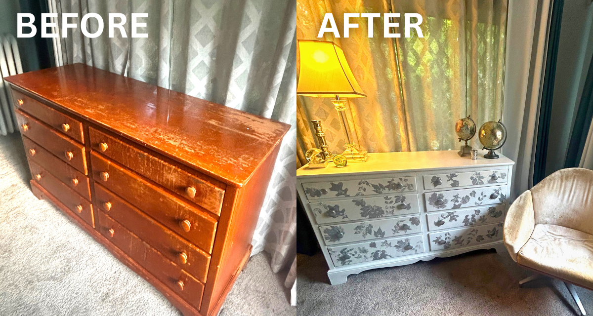 DIY: How to Upcycle a Dresser with Leaves & Paint