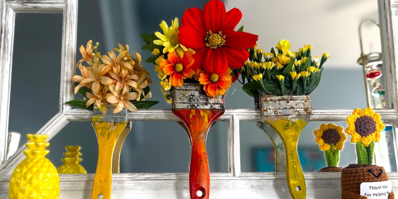 How to Upcycle Old Paint Brushes into Blooming Bouquets