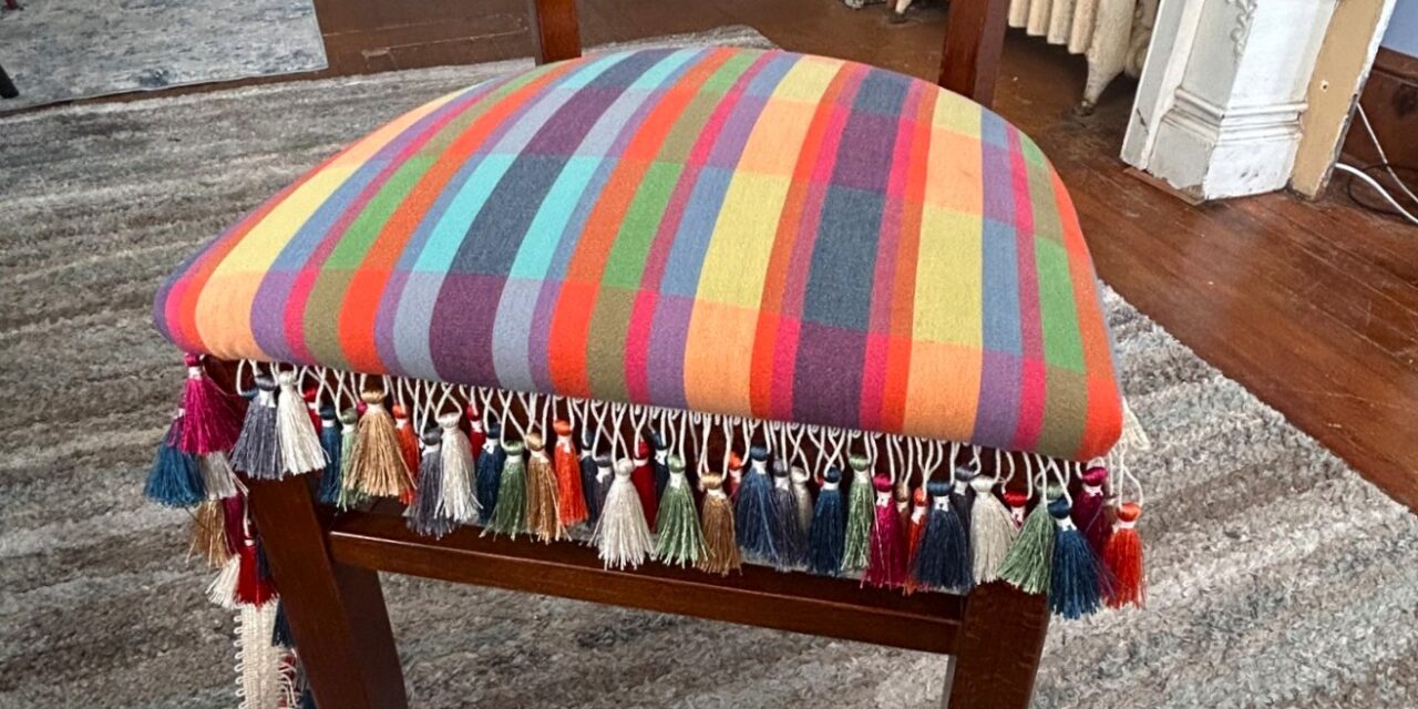 Quick & Inexpensive Heart & Tasseled Chair Upcycle