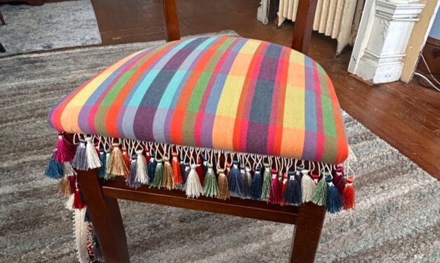 Quick & Inexpensive Heart & Tasseled Chair Upcycle