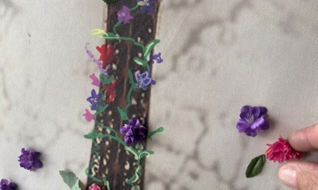 Easy DIY: Transform a Thrifted Print Using Silk Flowers & Paint