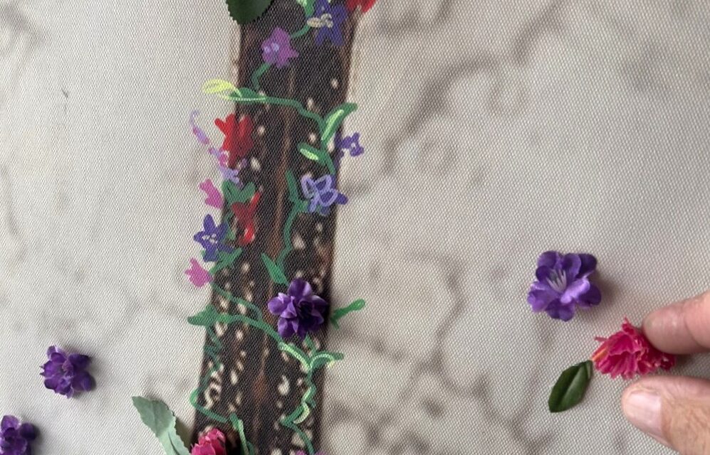 Easy DIY: Transform a Thrifted Print Using Silk Flowers & Paint