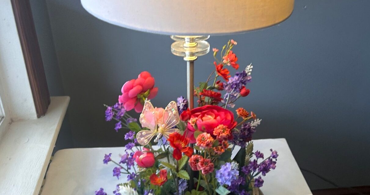 Pair a Thrifted Basket with a Lamp to Create an Unusual Planter