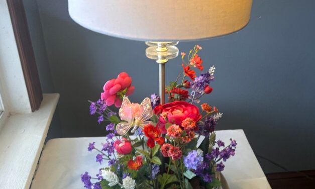 Pair a Thrifted Basket with a Lamp to Create an Unusual Planter